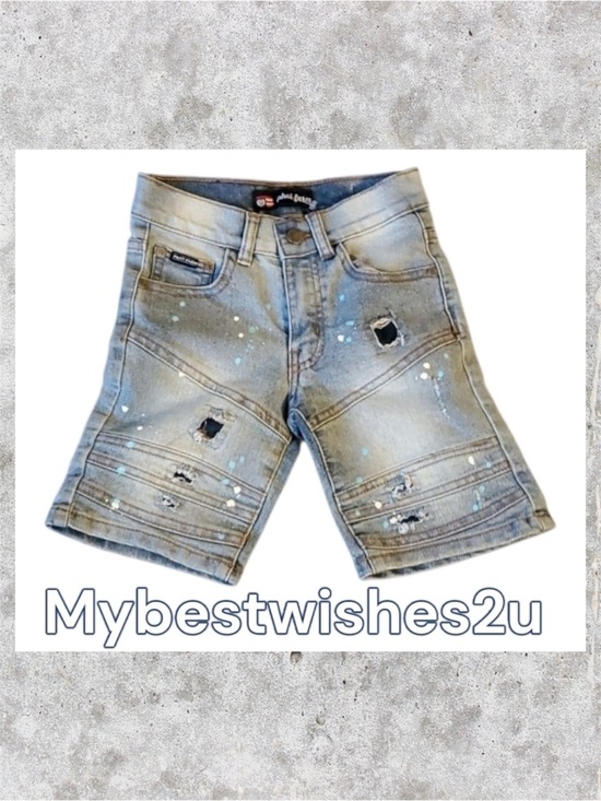 Phat Farm Other - Phat Farm Blue Distress Kids Shorts Size 2t Or 3t See Measurements Rip + Repair
